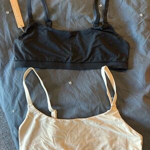 SKIMS Black and Cream Bralette Duo